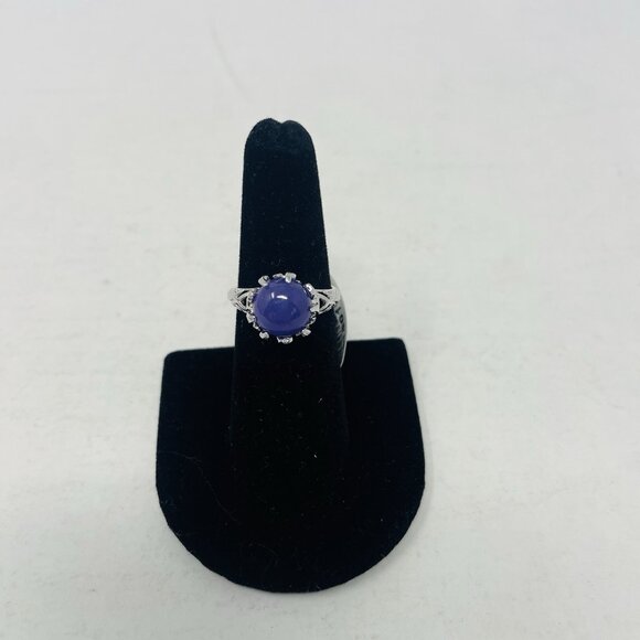 Karis Collection Burmese Purple Jade Size 7 Platinum Bond Brass Ring 4.70ct 5004 - Picture 1 of 7